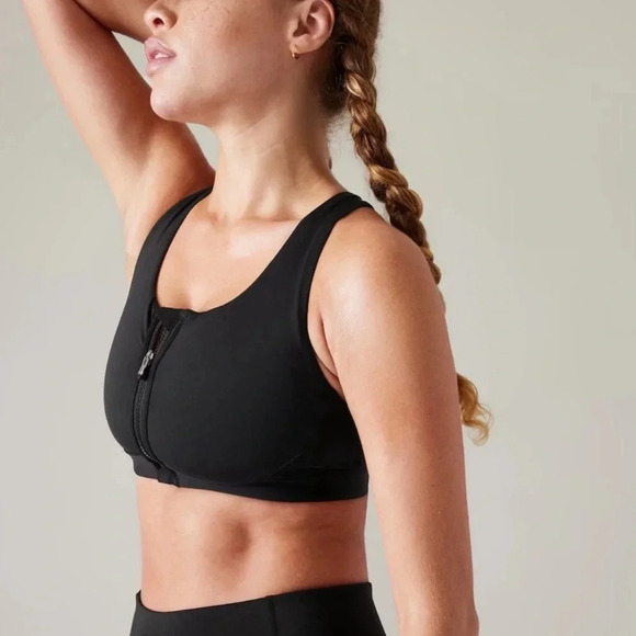 NWT | Athleta Black Ultimate Zip Front Bra - Size XXS D-DD - Picture 3 of 6